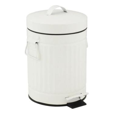 Imagem de Lixeira Banheiro 3l Branca Inox 25x17x17cm Pedal - Importado