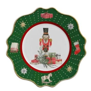 Imagem de Petit Four de Cerâmica com Pé Christmas Gift Scalla Cerâmica