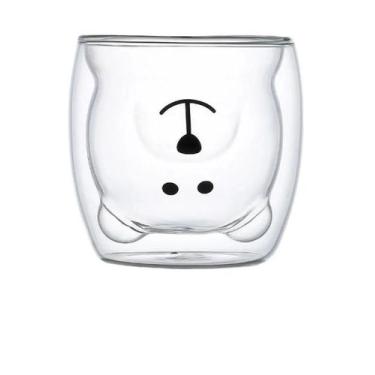 Imagem de Copo De Vidro Parede Dupla Formato Criativo De Ursinho 250ml - Home