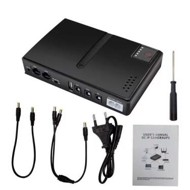 Imagem de Mini Nobreak, Fonte UPS Portátil, 5V/9V/12V, 18W, Bateria de Backup Pa