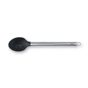 Imagem de Colher para Arroz Duo em Silicone com Cabo de Aço Inox 33,5cm Preto para Cozinha Brinox