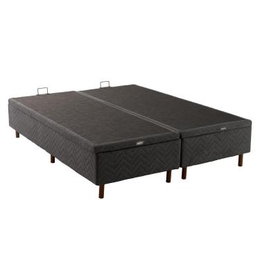 Imagem de Cama Box com Baú Queen Lotus Estrutura em Madeira com Abertura Frontal Titânio Kappesberg