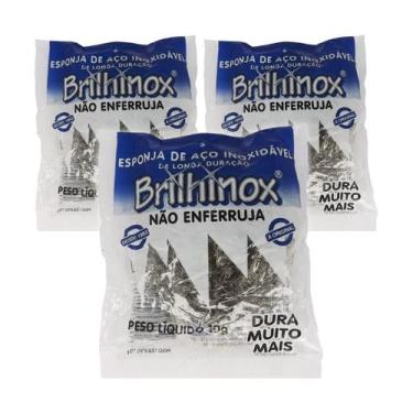 Imagem de Esponjas de aço inox para limpeza pós obra não enferruja - Brilhinox, 