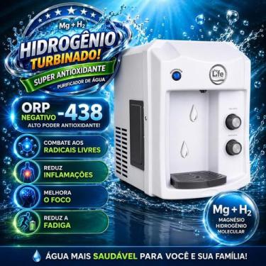 Imagem de Purificador de Água Alcalina com Hidrogênio Top Life Mg+H2, 110V, Prat