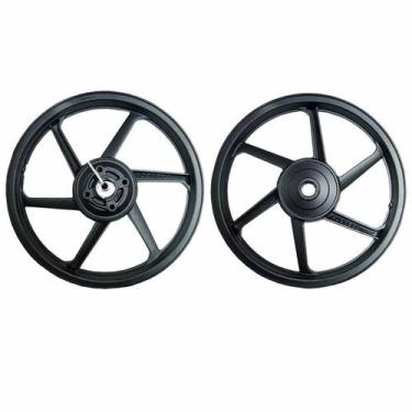 Imagem de Roda 6 Palitos Titan 125 Fan 125 2009 a 2013 lona Preta Fabreck Par