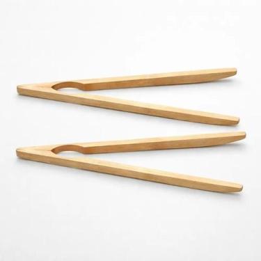 Imagem de Kit 2 Pinças Culinárias Pegadores Em Bambu Natural Luxo - Casa Hera Ma