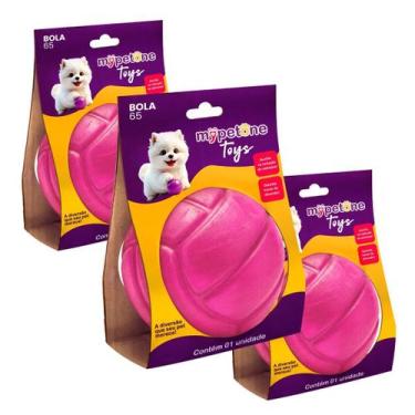 Imagem de 3 Brinquedo Bola Lisa TR 65 Mypetone - Rosa