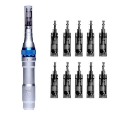 Imagem de Kit Caneta Dermapen + 10 Cartuchos Com 137 Agulhas -Smart GR