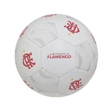 Imagem de Bola Futebol Flamengo Campo Branca Oficial, 5, Branco