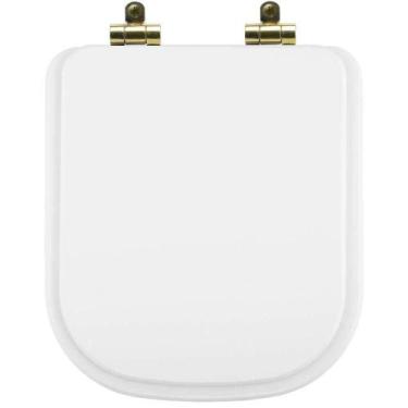 Imagem de Assento Sanitário Poliéster Soft Close Quadra Branco para Vaso Deca co