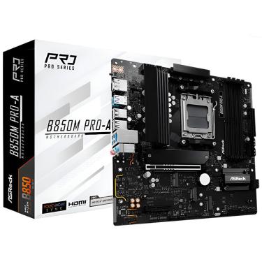 Imagem de Placa Mãe Asrock B850M PRO-A com DDR5 e Pcie 5.0, RGB e SATA 6GB-S e USB 3.2 Gen 2, Ethernet 2.5G e Até 128GB de RAM