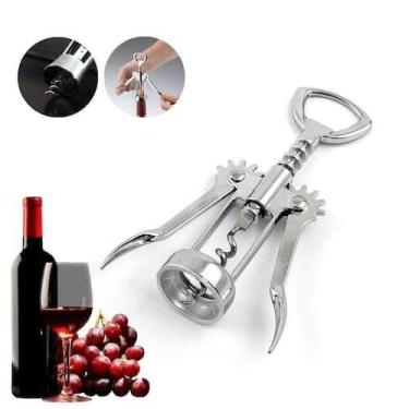 Imagem de Abridor Multiuso de Vinho e Garrafas de Metal Cromado - GENERICA