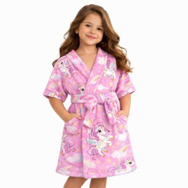 Imagem de Roupão Infantil Atoalhado Menino e Menina Cores - DW Confecções, Unicó