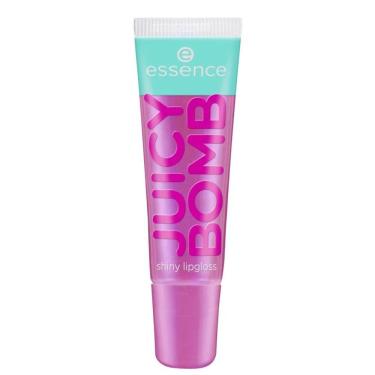 Imagem de Gloss Labial Juicy Bomb Shiny Lipgloss Acabamento Ultra-Glossy Fragrância Frutada Rosa Essence 10ML