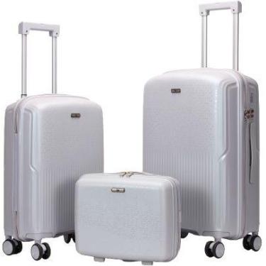 Imagem de Kit 3 Mala Polipropileno + Frasqueira De Viagem 14 20 24 "Polegadas 10