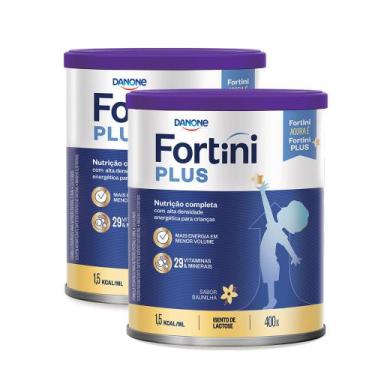 Imagem de Kit 2 Fortini Plus Pó Baunilha 400g
