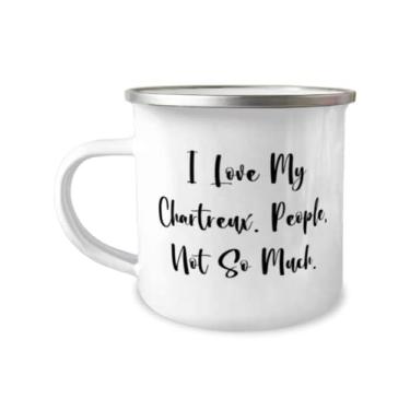 Imagem de Presentes inspiradores de gato Chartreux, I Love My Chartreux. Pessoas, Not So Much, Caneca de acampamento de Natal 355 ml para gato Chartreux