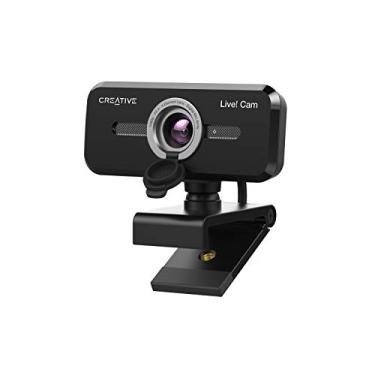 Imagem de Creative Webcam Live Sync 1080p V2 Full HD USB grande angular com silenciamento automático e cancelamento de ruído para chamadas de vídeo, microfone embutido duplo melhorado, tampa de lente de