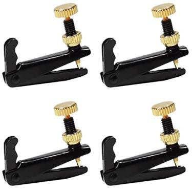Imagem de Kit com 4 Micro Afinadores Preto Dourado Violoncelo 4/4