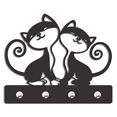 Imagem de Porta Chave De Parede Decorativo Suporte Chaves Gato
