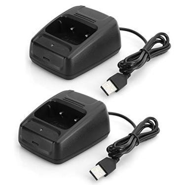 Imagem de eboxer-1 2 peças de base de carregamento para Baofeng BF666S/BF777S/BF888S/Retevis H777/ R888splus, carregador de bateria USB com indicador de carregamento