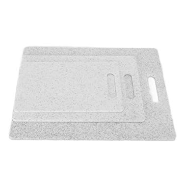 Imagem de Kit de tábua de cortar de plástico, padrão de mármore de imitação de tábua de cortar BPA Acessório de cozinha grátis para restaurante para casa(Tábua de corte de pedra de imitação branca)