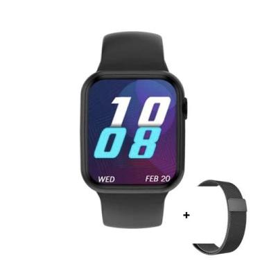 Imagem de Smartwatch DT100 PRO MAX GPS Track Tela HD IPS 1.8" Relógio Inteligente Bluetooth Chamada Personalizado Dinâmico rosto ip68 à prova d água Smartwatch masculino feminino relógio AG STORE (44MM) + Pulseira - (COR PRETO)