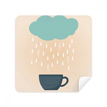 Imagem de Rain Cloud Cup Smile Face Óculos Clima Pano Limpador de Tela Tecido de Camurça Pacote com 2