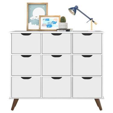 Imagem de Nicho Organizador Retrô 9 Gavetas Branco - Qmovi