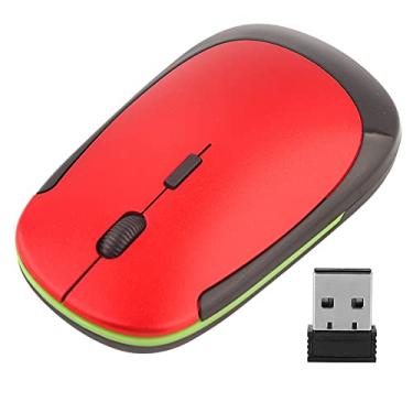 Imagem de Mouse sem fio, mouse sem fio ultra fino 2,4 G 1200 DPI USB Mouse posicionamento óptico ergonômico para laptop, 16 milhões de designs de código de identificação ângulo operacional de 360° 10 metros de distância de controle (vermelho)