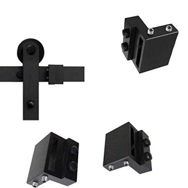 Imagem de 2 peças de batente de porta de celeiro para trilho plano de porta deslizante, acessórios de hardware de porta deslizante de substituição perfeita (apto para trilha: largura: 1-7/16" - 1-5/8", espessura: 1/4")
