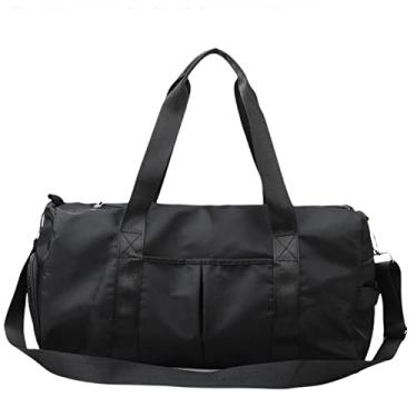 Imagem de Bolsa De Ginástica Seca E úmida Separada Bolsa De Viagem à Prova D'água Com Compartimento Para Sapatos Bolsa Esportiva Para Treino De Viagem Esportes Ioga (Preto)