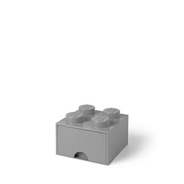 Imagem de Room Copenhagen, LEGO Brick Drawer - Stackable Storage and Décor - Brick 4, Medium Stone Grey