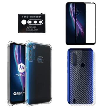 Imagem de Kit Capinha + Película 3D + Película Traseira + Protetor de Lente Compatível Com Moto One Fusion + Plus - (Hard Glass Store)