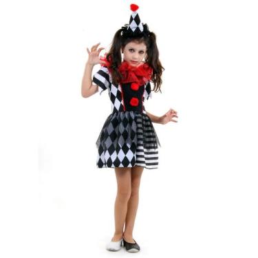Imagem de Fantasia Palhaça Assassina Infantil Com Chapéu - Halloween