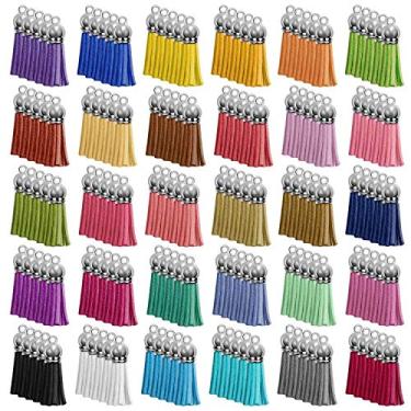 Imagem de Chaveiro Cridoz de 300 peças com franjas em massa para artesanato, chaveiros suprimentos, chaveiro de acrílico em branco, pingentes, brincos, pulseiras