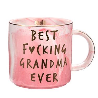 Imagem de Presentes de Natal para avós, presentes de aniversário - Best Grandma Ever - presente engraçado para vovó, anúncio de gravidez para avós, avó - caneca rosa, xícara de café de 326 g