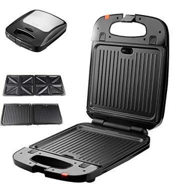 Imagem de Yajun Máquina de fazer waffles elétrica máquina de sanduíche bolha ovo bolo forno cozinha café da manhã donuts multi-padeiro 1400 W, B