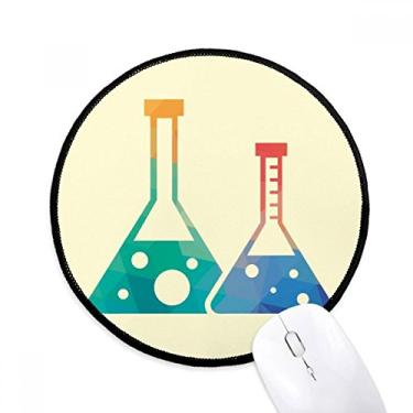Imagem de DIYthinker Dois frascos cônicos padrão química mousepad desktop escritório tapete redondo para computador