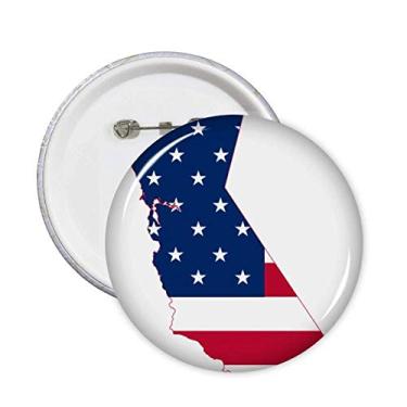 Imagem de Broche de bandeira com mapa de estrelas e listras da Califórnia, EUA, emblema, acessório, decoração, 5 peças