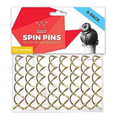 Imagem de HAWWHY Spiral Bobby Pins 8 Pack Spin Pins, Easy & Rápido Bun Torção Parafusos, Buner Maker, Pino de Cabelo para Mulheres, Acessórios Updo Blondes Bun Bobbypins Bobbie Bobbie Gold (2,5 polegadas)