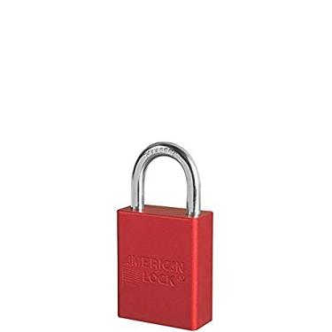 Imagem de Master Lock S1105RED S-Series Cadeado de segurança de alumínio, manilha de 2,54 cm, capacidade, volume, alumínio, padrão, vermelho
