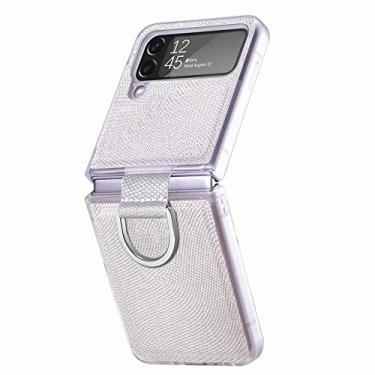 Imagem de Com suporte de anel capa de celular para Samsung Galaxy Z Flip4 Flip 3 Flip3 Flip 4 5G Capa anti-choque para Samsung Z Flip4 Capas, branco, para Samsung Z Flip 3