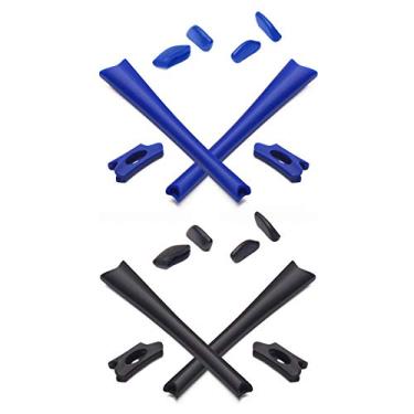 Imagem de Kits de substituição de fones de ouvido da Mryok para óculos de sol Oakley Flak Jacket XLJ, Blue & Black, One Size