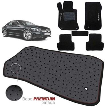 Imagem de Jogo de Tapete Carpete Pinado C180 C-180 2008 09 10 11 12 13 Impermeável Lavável Logo Bordado 5 Peças