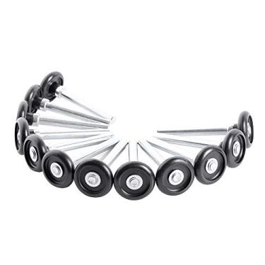 Imagem de Rolos de porta de garagem de nylon de 4,5 cm com hastes de 10 cm banhados a zinco, pacote com 12