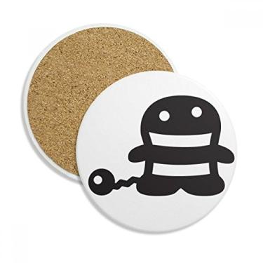 Imagem de Caneca de porta-copos Tail Happy Fear Halloween com proteção de mesa, pedra absorvente