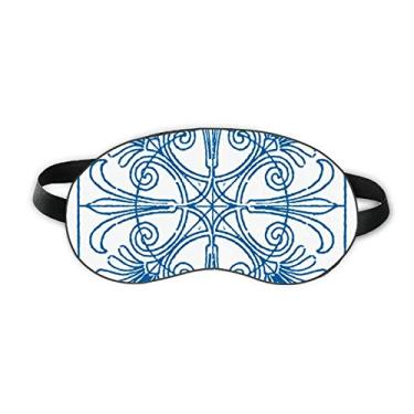 Imagem de Blue Talavera Style Decorative Pattern Sleep Eye Shield Soft Night Vlindfold Shade Cover