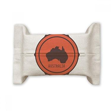 Imagem de Austrália Sabor Mapa Emblema Ilustração Facial Papel Papel Papel Papel Papel Papel Bolsa Algodão Linho