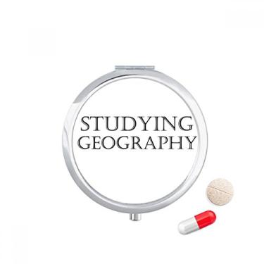 Imagem de Estojo de comprimidos com frases curtas para estudar, geografia e bolso, caixa de armazenamento de medicamentos